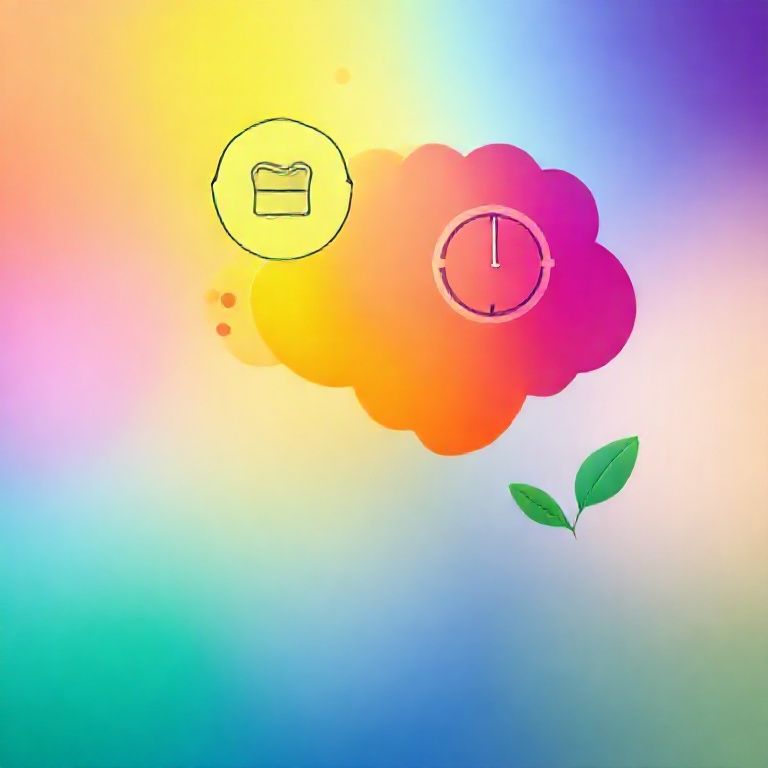A vibrant, abstract illustration depicting various colors blending into each other, with thought bubbles and subtle icons representing emotions like trust (a shield), urgency (a clock), and growth (a leaf). The style is modern and clean, with a subtle gradient background, illustrating the psychological impact of different hues on human perception, educational, inspiring, 8k quality, digital art.